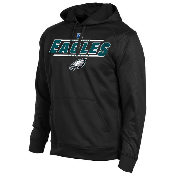 Men Philadelphia Eagles Majestic Synthetic Hoodie Sweatshirt Black